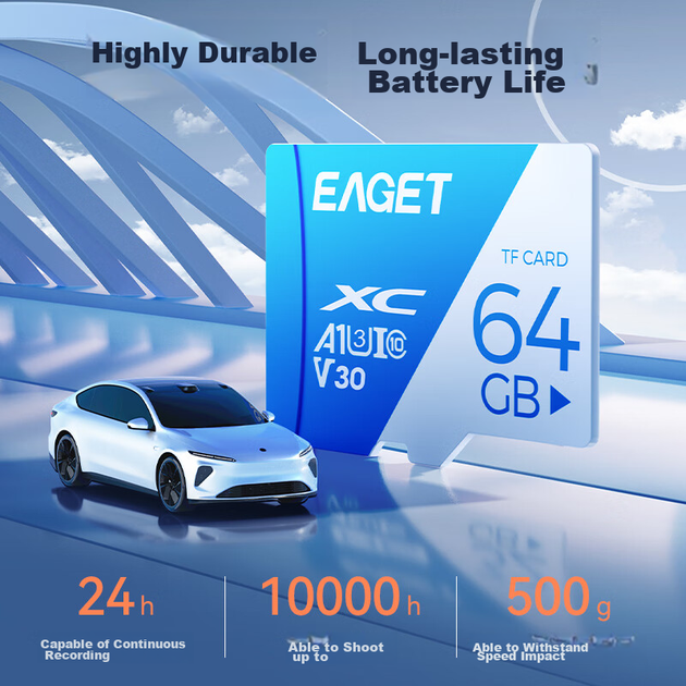 Карта памяти EAGET microSDXC 64GB UHS-I U3 V30 - Фото 8 Карта памяти EAGET microSDXC 64GB UHS-I U3 V30 - изображение 8