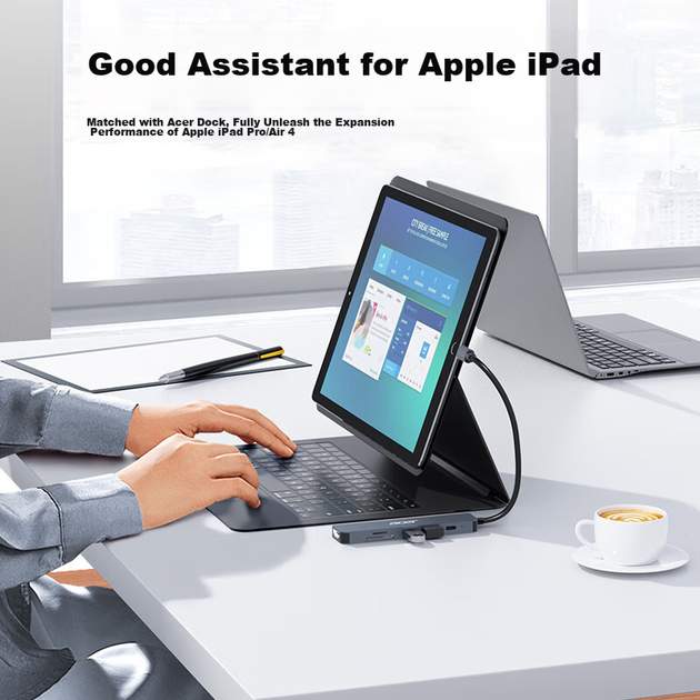 Док-станция расширения Acer Type-C, адаптер USB-C на HDMI для MacBook, компьютеров Huawei, конвертер iPad, док-станция расширения для зеркального отображения экрана 4K, шесть входов с кардридером. - изображение 7