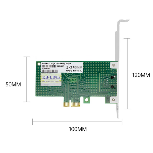 Сетевая карта EB-LINK Intel I210 Chip PCI-E X1 Gigabit Single-Port Desktop Wired Network Card Server Supports Linux - изображение 5