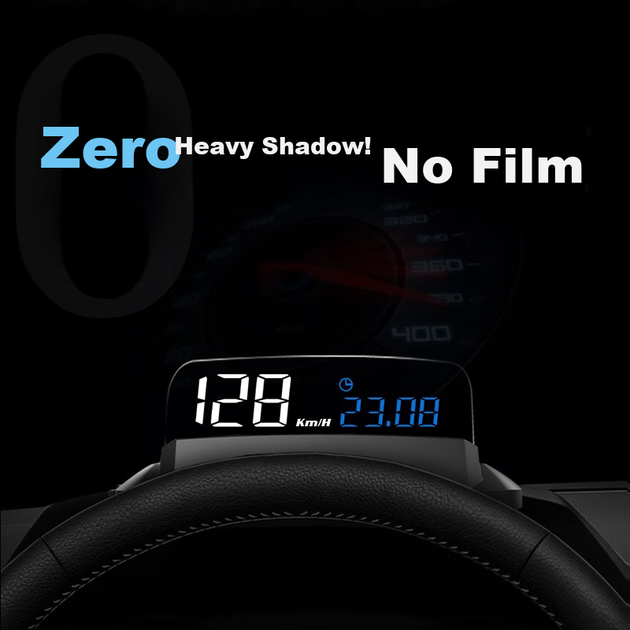 Zianpingxian (ActiSafety) H400S синьо-білий проекційний дисплей HUD, вбудований бортовий комп'ютер керування OBD, плаваючий дисплей - зображення 9