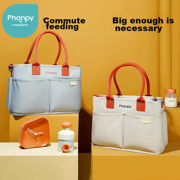 Сумка Xiaoyaxiang Mommy Bag великої місткості через плече, портативна сумка для мами, дитяча, легка, для вагітних, на відкритому повітрі (Yiqiu) - изображение 4
