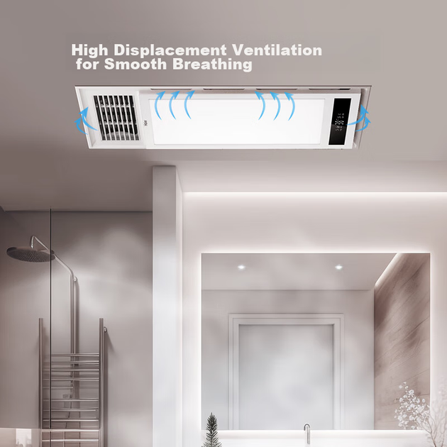 Обігрівач для ванної кімнати Haier Wind And Heat, потужний двомоторний перемикач клавіш на фортепіано, багатофункціональний світлодіодний обігрівач для ванної кімнати, машина теплого повітря для ванної кімнати M4X - изображение 8