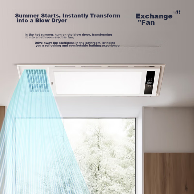 Обігрівач для ванної кімнати Haier Wind And Heat, потужний двомоторний перемикач клавіш на фортепіано, багатофункціональний світлодіодний обігрівач для ванної кімнати, машина теплого повітря для ванної кімнати M4X - изображение 10