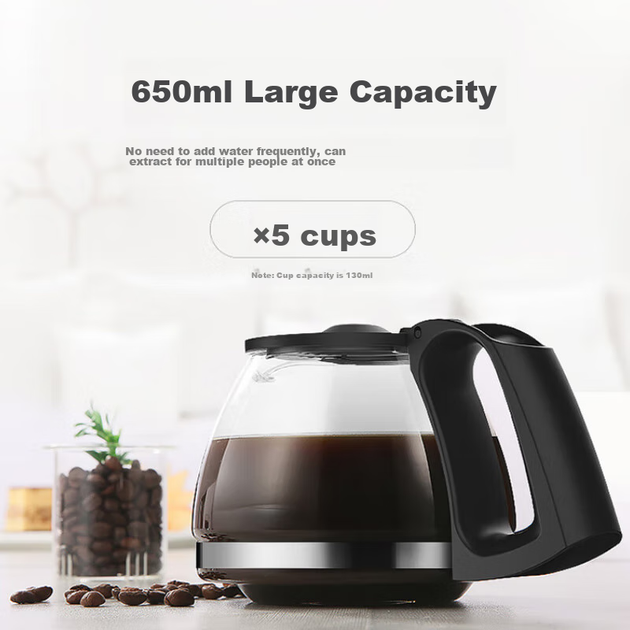 Кавоварка Midea Drip, напівавтоматична для домашнього використання, кавник об'ємом 650 мл, постійна температура екстракції, маленький чайник для заварювання чаю, чайник, заварник KFD101, для подарунків - Фото 4 Кавоварка Midea Drip, напівавтоматична для домашнього використання, кавник об'ємом 650 мл, постійна температура екстракції, маленький чайник для заварювання чаю, чайник, заварник KFD101, для подарунків - зображення 4
