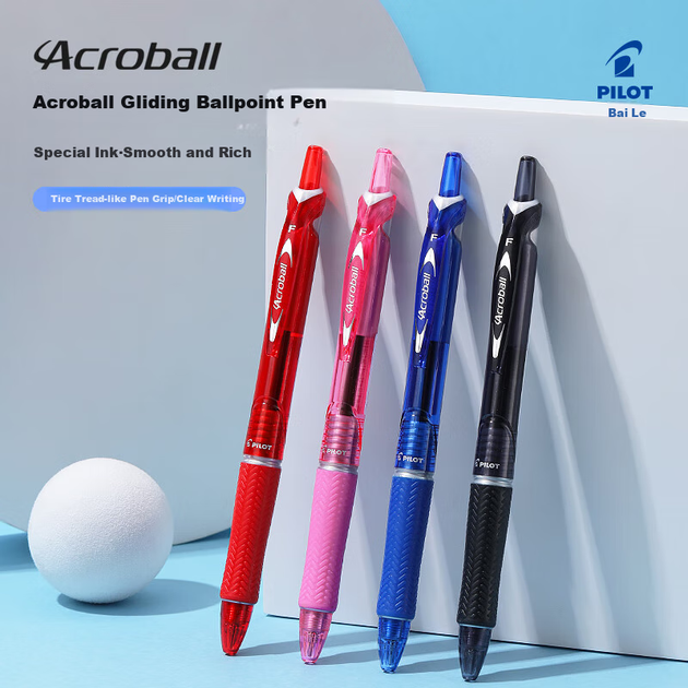 Ручка шариковая PILOT Acroball с выдвижным стержнем, 0.7мм, черная, набор 12 шт - изображение 5