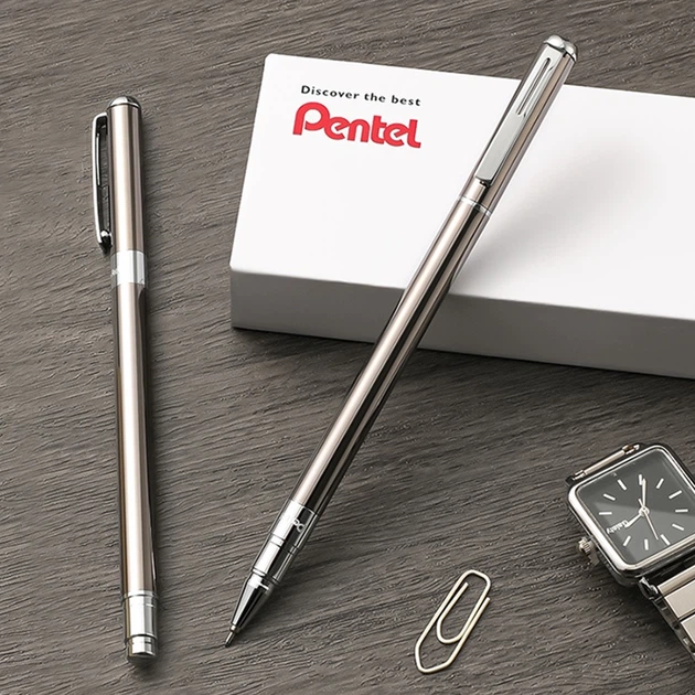 Ручка Pentel BL625 гелевая деловая металлическая, 0.5мм, быстросохнущая, золотистая - изображение 2
