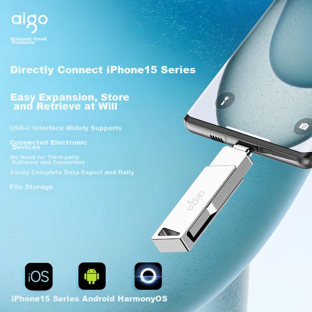Флеш-накопитель Aigo 64 ГБ большой емкости 220 МБ/с USB 3.2 Type-C с двойным интерфейсом для телефонов, планшетов и ноутбуков (U350). Универсальная флешка для бизнеса, офиса и кабинета. Совместима со смартфонами, планшетами и ноутбуками. - Фото 6 Флеш-накопитель Aigo 64 ГБ большой емкости 220 МБ/с USB 3.2 Type-C с двойным интерфейсом для телефонов, планшетов и ноутбуков (U350). Универсальная флешка для бизнеса, офиса и кабинета. Совместима со смартфонами, планшетами и ноутбуками. - изображение 6