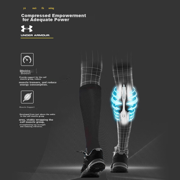 Наколінник Under Armour спортивний для баскетболу, чорний, розмір L - зображення 5