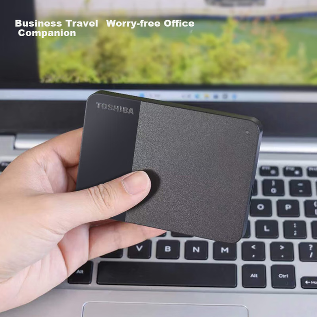 Зовнішній жорсткий диск TOSHIBA 2 ТБ, механічний, готовий до використання, серія B3, USB 3.2 Gen 1, бізнес, чорний, сумісний з Mac, стабільний, довговічний, високошвидкісний, для передачі даних - изображение 2