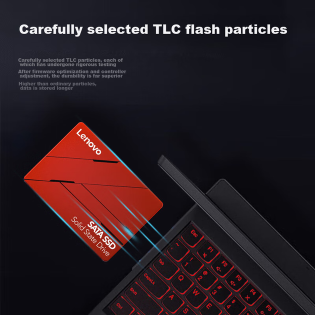 Твердотельный накопитель Lenovo 256 ГБ SATA3.0 SL700 Red Flash Shark Series, совместимый с настольными компьютерами и ноутбуками. - изображение 7