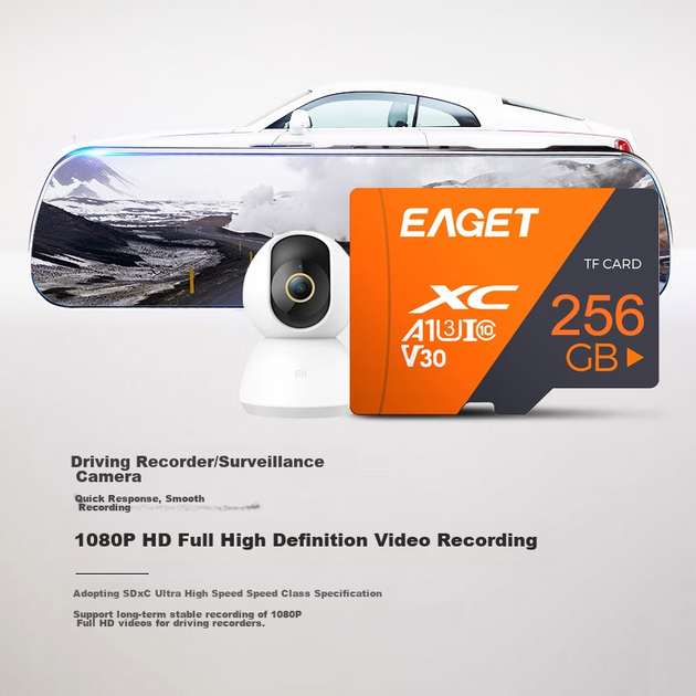 Карта памяти EAGET T1 microSDXC 256GB UHS-I U3 V30 A1 - изображение 3