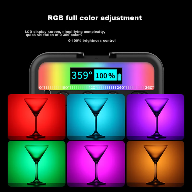 Штатив Ulanzi VL49RGB с магнитным полноцветным заполняющим светом, зажим для телефона, мягкий свет, фонарик для прямых трансляций, подсветка для фотосъемки, подсветка для волос, освещение. - изображение 8