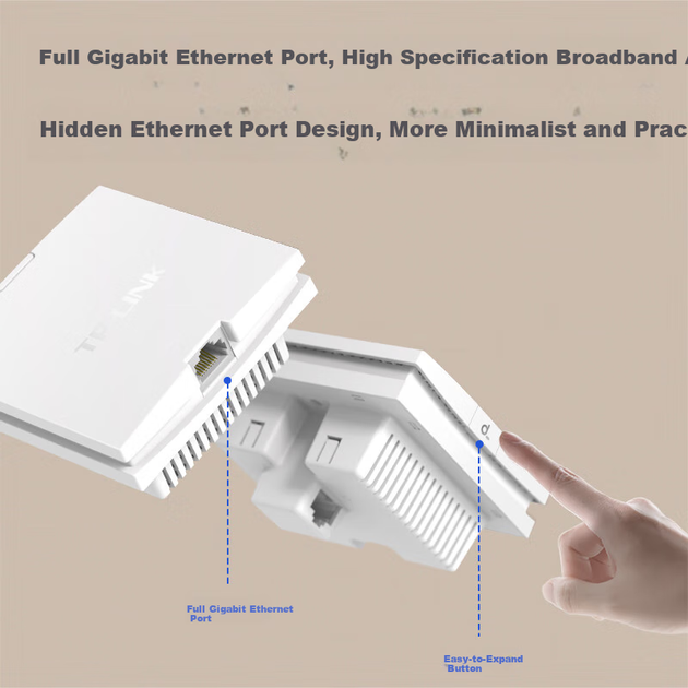Панельная точка доступа TP-LINK AX3000 Wi-Fi 6 для больших домов, беспроводная ячеистая сеть для всего дома, питание PoE, управление питанием от сети переменного тока, версия TL-XAP3000GI с возможностью простого расширения. - изображение 2