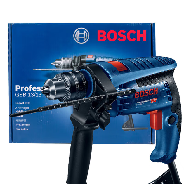 Ударний дриль BOSCH, електричний дриль для сталі та дерева, свердління стін, ремонт дому, безпечний та надійний, посилена модель GSB-13RE потужністю 650 Вт - изображение 8