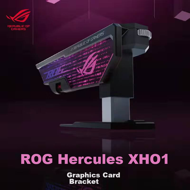 Поддержка видеокарт ASUS ROG XH01 Hercules, совместимость с GPU 4090, Aura Sync, регулировка без инструментов, магнитный индикатор уровня. - изображение 5