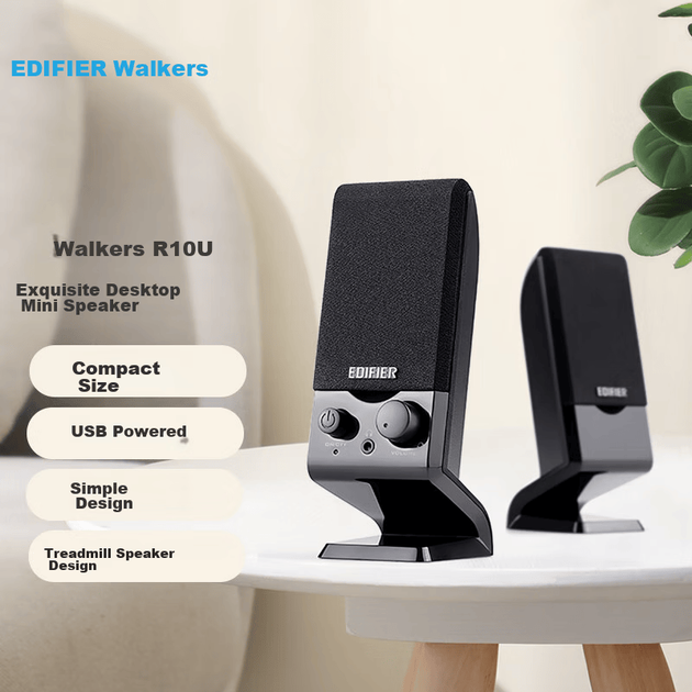 EDIFIER R10U 2.0-канальні комп'ютерні колонки, колонки для настільних комп'ютерів та ноутбуків, чорні - изображение 4