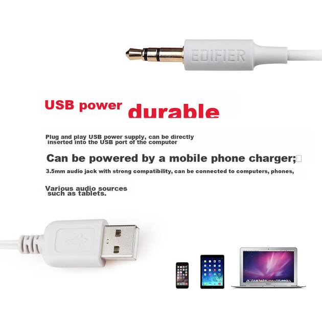 EDIFIER R12U Стильний зовнішній вигляд, чиста якість звуку, початковий рівень міні-колонок 2.0 для робочого столу, колонки для ноутбука, комп'ютерні колонки, чорний - зображення 8