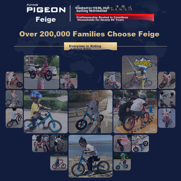 Детский беговел FG Flying Pigeon, самокат, ходунки для детей 2-5 лет, велосипед из алюминиевого сплава, ярко-синий цвет. - изображение 4