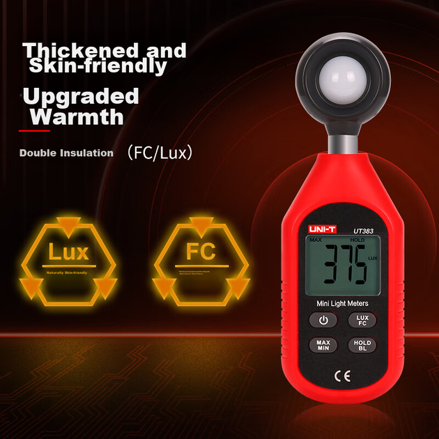 Миниатюрный цифровой люксметр UNI-T UT383, ручной измеритель освещенности, тестер освещенности. - изображение 8