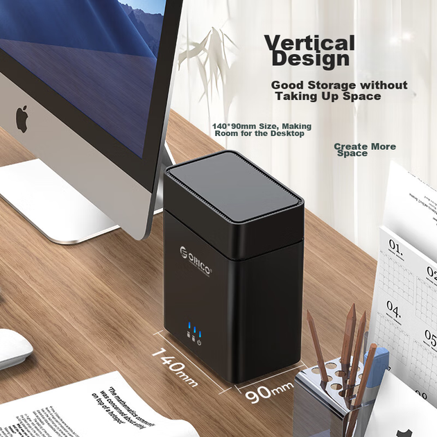 Корпус для жорсткого диска ORICO, 3,5-дюймовий, багатовідсіковий, USB 3.0 SATA, зовнішній портативний корпус для зберігання даних, двовідсіковий DS200U3 - зображення 9
