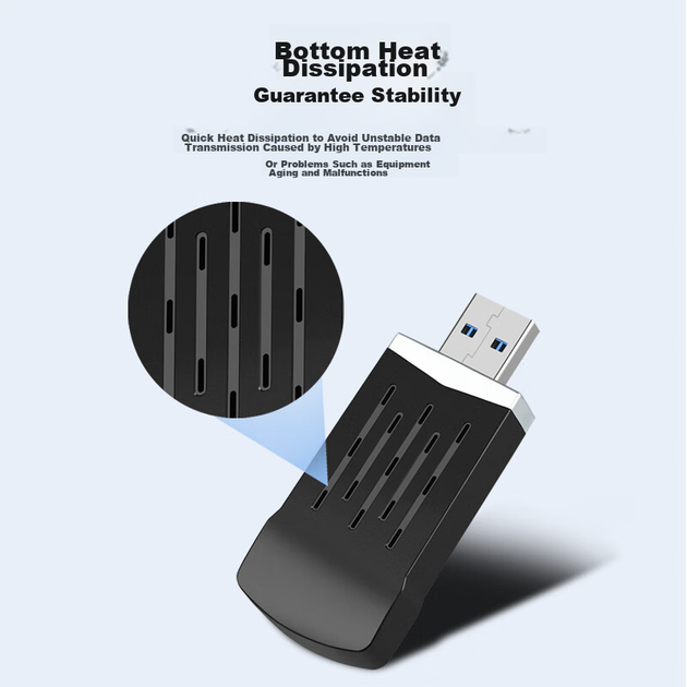 Newmine MINI-1300M USB-адаптер з підтримкою бездротового зв'язку, гігабітний дводіапазонний, приймач-передавач Wi-Fi для настільних комп'ютерів та ноутбуків, високошвидкісний, що проникає в стіну - Фото 9 Newmine MINI-1300M USB-адаптер з підтримкою бездротового зв'язку, гігабітний дводіапазонний, приймач-передавач Wi-Fi для настільних комп'ютерів та ноутбуків, високошвидкісний, що проникає в стіну - зображення 9
