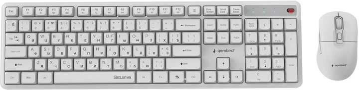 Комплект бездротовий Gembird Silent Key Pro Business Wireless White (KBS-WMS-01-W-CYRL) - Фото 1 Комплект бездротовий Gembird Silent Key Pro Business Wireless White (KBS-WMS-01-W-CYRL) - зображення 1