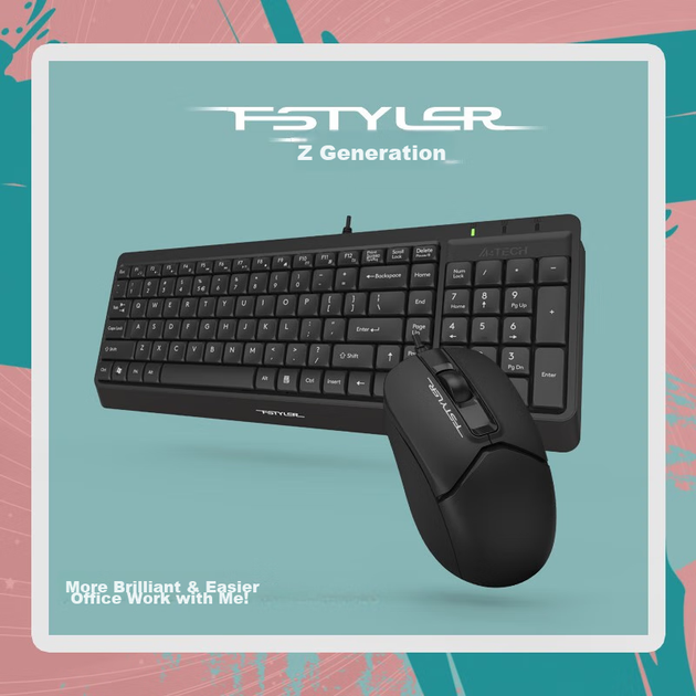 Комплект дротовий A4Tech Fstyler F1512 USB Black - зображення 7