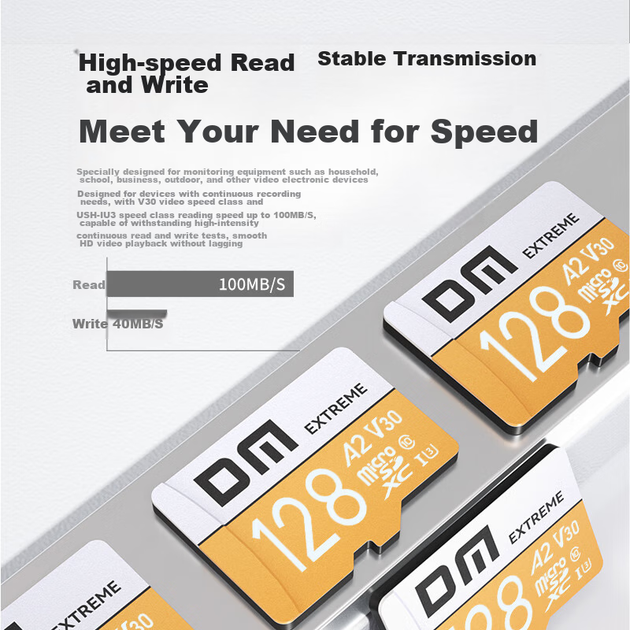 Карта памяти DM Daimai microSDXC 128GB UHS-I U3 V30 A2 - изображение 3
