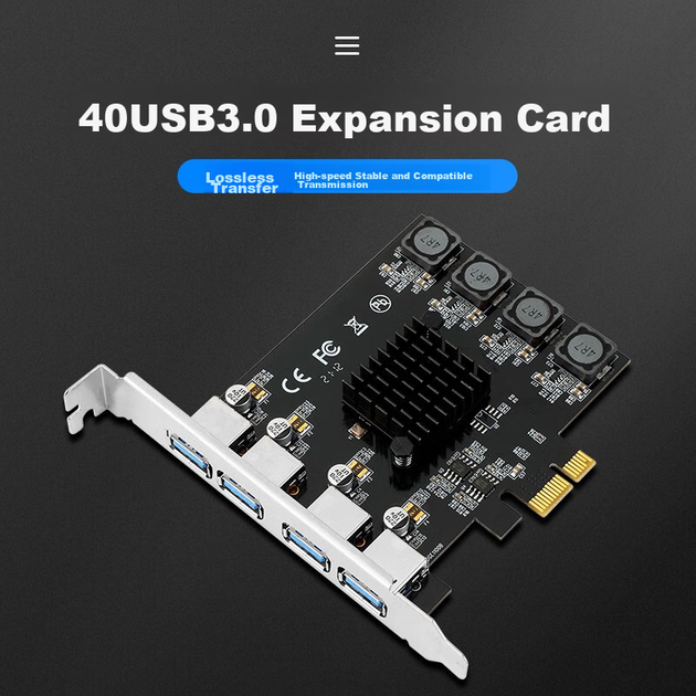 MOGEPCIE — 4-портова плата розширення USB 3.0, внутрішній чотирипортовий адаптер USB 3.2 Gen1 для настільного комп'ютера, концентратор HUB, живлення 8A, MC2014 - Фото 6 MOGEPCIE — 4-портова плата розширення USB 3.0, внутрішній чотирипортовий адаптер USB 3.2 Gen1 для настільного комп'ютера, концентратор HUB, живлення 8A, MC2014 - зображення 6