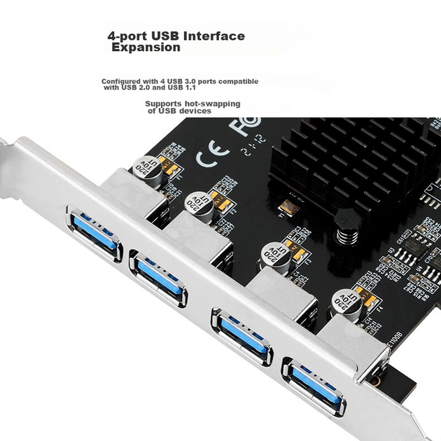 MOGEPCIE — 4-портова плата розширення USB 3.0, внутрішній чотирипортовий адаптер USB 3.2 Gen1 для настільного комп'ютера, концентратор HUB, живлення 8A, MC2014 - Фото 7 MOGEPCIE — 4-портова плата розширення USB 3.0, внутрішній чотирипортовий адаптер USB 3.2 Gen1 для настільного комп'ютера, концентратор HUB, живлення 8A, MC2014 - зображення 7