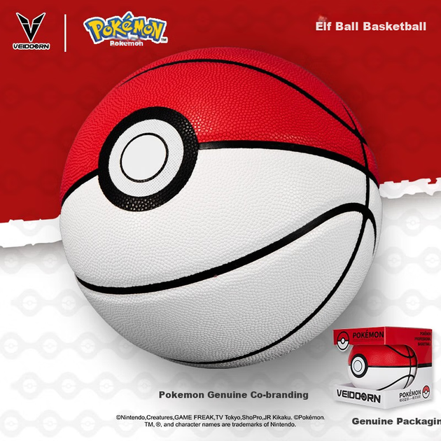 Баскетбольный мяч VEIDOORN Pokemon в подарок, фирменный мяч Pokemon, размер 7, баскетбольный мяч из искусственной кожи для тренировок в помещении и на открытом воздухе. - изображение 6