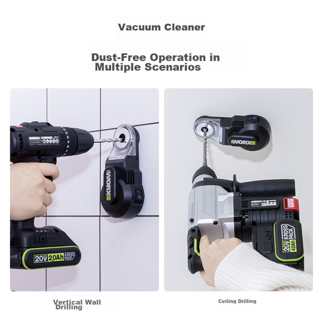 Пилозбірник WORX WA1602, для електричного перфоратора, ударного дриля, електродриля, пилозахисний чохол, аксесуари для інструментів для видалення пилу, всмоктування та збору попелу - зображення 8