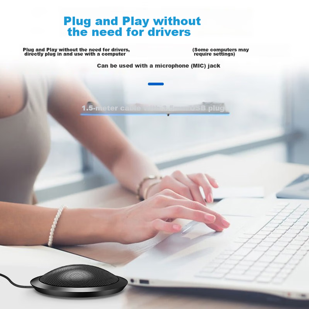 Микрофон Soaiy MK5 настольный конденсаторный всенаправленный, USB, для конференций и стримов - изображение 6
