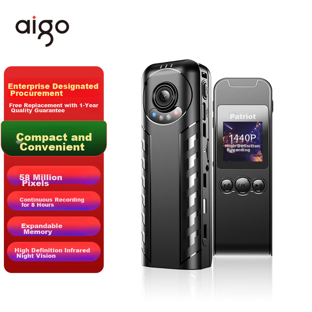 Видеорегистратор Aigo Dashcam, камера высокого разрешения, портативный компактный диктофон для аудио и видео, компактная камера для велоспорта S10, 128 ГБ - зображення 4