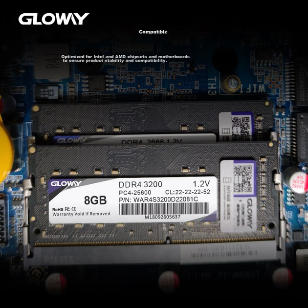 Модуль пам'яті для ноутбука Gloway 8 ГБ DDR4 3200, Zhanjiang Piao, преміум-чіпи, CL22, оновлення аксесуарів для комп'ютерів зі штучним інтелектом - изображение 6