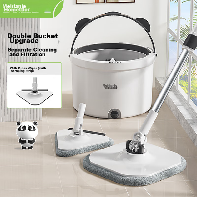 Швабра HoMettler Clean And Dirty Separation, вращающаяся, 4 насадки - изображение 4