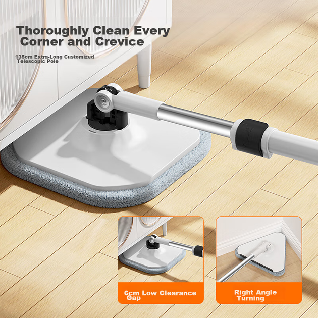 Швабра HoMettler Clean And Dirty Separation, вращающаяся, 4 насадки - изображение 11