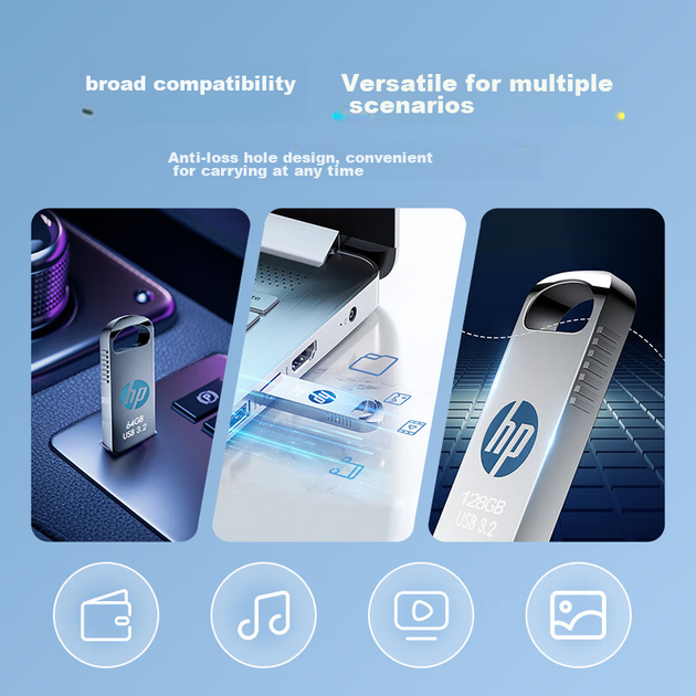 Флеш-накопичувач HP 32 ГБ USB 3.2 Gen 1 з адаптером Type-C, металевий високошвидкісний USB-накопичувач X306w, покращена швидкість читання 230 МБ/с, флеш-накопичувач для навчальних та офісних комп'ютерів - изображение 10