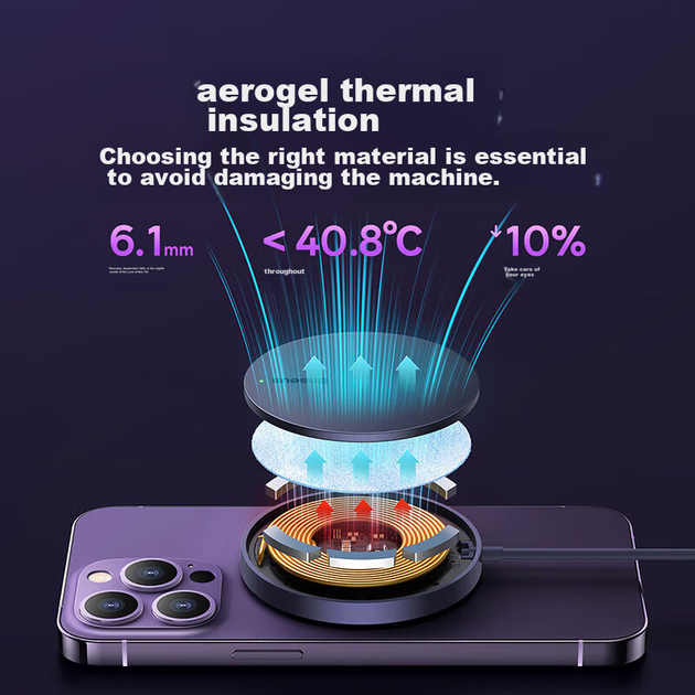 Зарядное устройство BASEUS беспроводное для iPhone 17 Pro Max, MagSafe, Huawei, AirPods, белое - Фото 5 Зарядное устройство BASEUS беспроводное для iPhone 17 Pro Max, MagSafe, Huawei, AirPods, белое - изображение 5