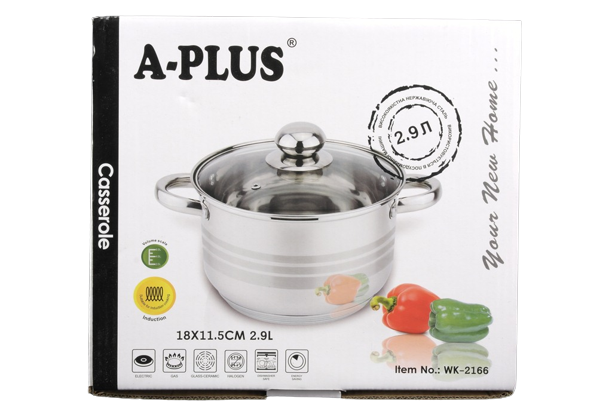 Каструля A-PLUS 2166 2,9 л - Фото 2 Каструля A-PLUS 2166 2,9 л - изображение 2