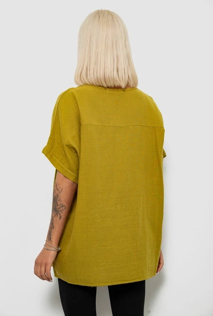 Футболка жіноча однотонна, колір оливковий, 244RAL201 розмір 2XL - изображение 3