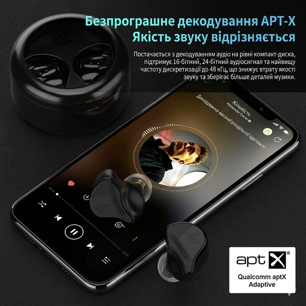 Беспроводные Bluetooth 5.2 наушники KZ VXS с поддержкой aptX - изображение 4