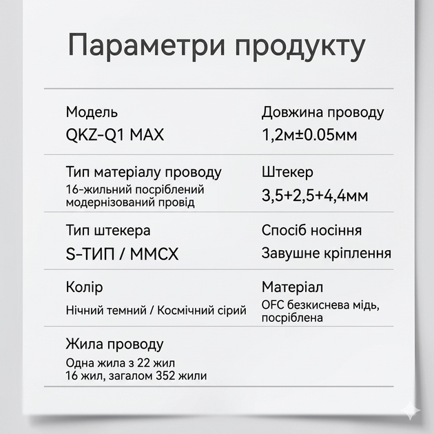 Кабель для наушников QKZ Q1 MAX - 16-и жильный кабель с сменными Jeck 2.5/3.5/4.4 - изображение 8