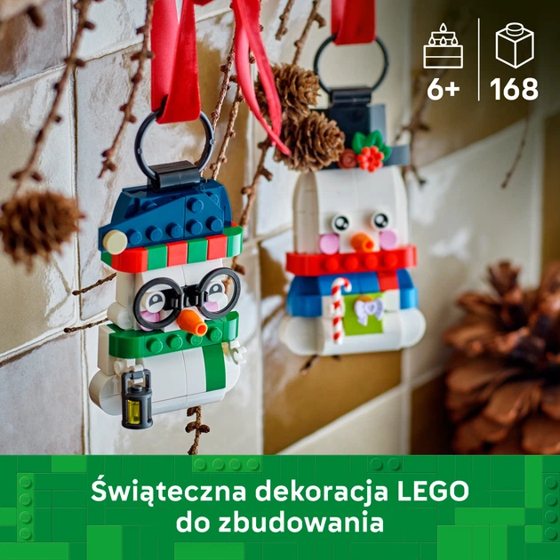 Конструктор LEGO Прикраси зі сніговиком 168 деталей (40812) - Фото 3 Конструктор LEGO Прикраси зі сніговиком 168 деталей (40812) - зображення 3