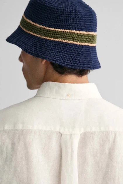 Чоловіча біла лляна сорочка REG LINEN SS Gant S 3240103 - изображение 5