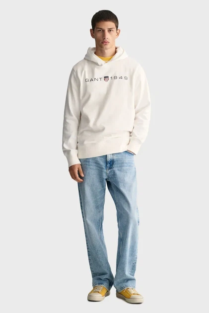 Чоловіче біле худі PRINTED GRAPHIC Gant S 2003244 - изображение 2