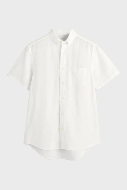Чоловіча біла лляна сорочка REG LINEN SS Gant S 3240103 - изображение 6