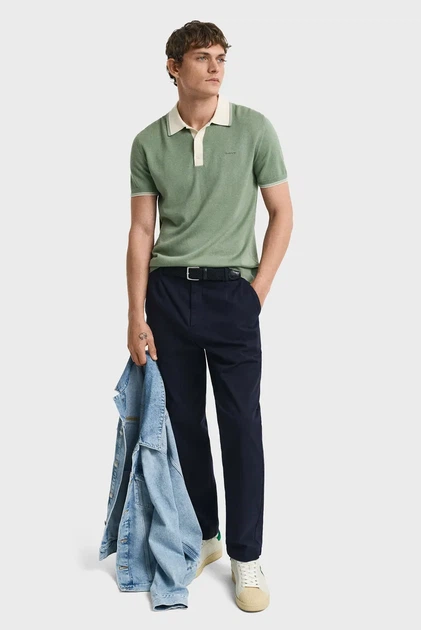 Чоловіче зелене поло MODAL BLEND Gant XXL 8030237 - Фото 2 Чоловіче зелене поло MODAL BLEND Gant XXL 8030237 - изображение 2