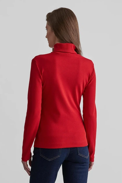 Жіночий червоний гольф SLIM RIB Gant S 4200764 - Фото 3 Жіночий червоний гольф SLIM RIB Gant S 4200764 - зображення 3