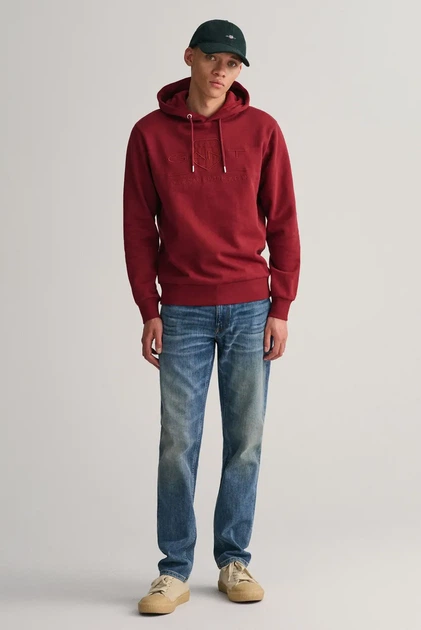 Чоловіче бордове худі TONAL ARCHIVE SHIELD Gant XXL 2037020 - изображение 2